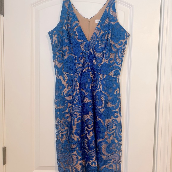 dress the population blue lace dress Dress The Population Royal Blue Embellished Mermaid Maxi Dress main image 0